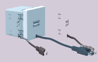 Источник питания USB, 5VDC, 45х45мм, белый