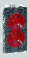 Розетка двойная 2P+E Schuko, 16А 250В, CIMA-модуль 52x108 мм, SC, графит + красный