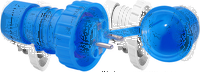 Вилка кабельная с крышкой и байонетным замком IP68, 16A, 2P+E, 250V, цвет синий